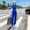 Traje deportivo de verano para mujer, estilo occidental, fino, estilo diosa, estilo informal, estilo real, estilo callejero, elegante, conjunto de dos piezas.