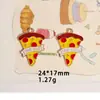 Accesorios de juguete de comida con goteo de aceite de aleación, colgantes de hamburguesa, pizza, dona, materiales para joyería DIY, pulseras, collares y cierres hechos a mano