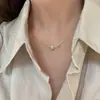Colar Simples Japonês e Coreano Personalizado com Pérola de Imitação Doce Design Nicho Feminino Corrente Curta para Clavícula Acessórios