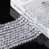 Cristal Branco Natural Contas Soltas Iy Acessórios para Joias Artesanais com Contas Pulseira Contas Redondas Produtos Semi-Acabados Fábrica Atacado