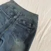 Estación Independiente 2026 Estilo Callejero Europeo y Americano Jeans de Mezclilla para Mujer Cintura Ceñida Figura Ceñida Pierna Ajustada Micro-campana Pantalones Largos Elásticos Chica Caliente