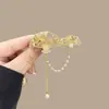 Novo Estilo Chinês BB Clip Presilha de Cabelo com Franja de Strass para Mulheres Clipe de Franja de Alta Resistência Toque de Luxo Clipe de Cabelo Quebrado de Cristal Elegante Clipe de Bico de Pato