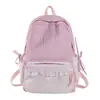 Mochila Ins Fresca de Xadrez e Bolinhas Estilo Coreano com Acabamento de Renda Delicado, Pequena Bolsa Escolar para Alunos do Ensino Fundamental II e Médio, e Bolsa para o Dia a Dia para Estudantes Universitários