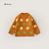 Suéter de Flores 3D para Niñas, Nuevo Top de Punto con Mangas Raglán Otoño/Invierno, Suéter con Bloques de Color Florales para Niños Pequeños