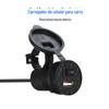 Novo carregador USB para motocicleta e carro com interruptor, 1,5A, para scooter, carregador de celular modificado, 12V.