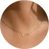 Collar Geométrico Circular Transfronterizo Nuevo Europeo y Americano, Exquisita Estrella de Mar de Cobre, Serpiente, Mariposa, Luna, Elefante Gargantilla, Joyería para Mujeres