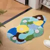Alfombra de Piso con Flocado de Musgo Azul Acolchada Alfombrilla Absorbente para Pies de Baño Alfombra para Puerta de Baño y Entrada del Hogar Alfombrilla Antideslizante