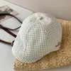 Boina Rosa Xadrez Vintage para Mulheres, Novo Estilo Primavera 2026, Boina Reversível, Circunferência da Cabeça Grande, Chapéu Bico de Pato Versátil