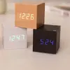 Despertador de Mesa Relógio Luminoso Inteligente LED Relógio de Parede de Madeira Relógio Eletrônico para Estudante Quadrado Multifuncional LOGOTIPO