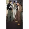 Calças de Trabalho Paratrooper Plissadas Japonesas Masculinas Primavera Outono Novas Bolsos Grandes Marca Tendência Retro High Street Largas Casuais Compridas