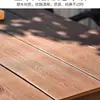 Mesas e Cadeiras de Plástico Madeira para Pátio Externo, Mesa e Cadeiras de Jantar à Prova d'Água e Resistentes ao Sol para Terraço de Villa de Lazer Anti-Corrosão Madeira