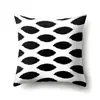 Funda de Almohada de Poliéster Decoración de Coche Impresión para el Hogar Geométrico Blanco y Negro Cojín de Coche Funda de Cojín de Mesita de Noche QTA34