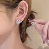 Pendientes de lujo ligeros y esmerilados, encantadores, de alta calidad, con diseño de nicho único para mujer, estilo frío, joyería simple en forma de corazón