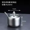 Frasco de Tempero de Aço Inoxidável 304 Coreano Pote de Molho de Pimenta de Cozinha Pote de Sal com Colher Caixa de Tempero Pote Dourado Criativo