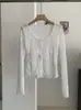 KEKEZOON Renda Gola U Laço Ajuste Slim Manga Longa Estilo Desejo Puro Top Básico Fashion 8670