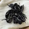 Goma para el pelo de estilo coreano inspirada en el ballet con estampado floral de lunares y lazo para mujer, accesorio para moño estilo perezoso, goma de pelo extragrande