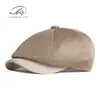 Moda Estilo Coreano Nuevo Sombrero Octagonal de Malla Hueca para Hombres, Boina Transpirable Estilo Retro Británico de Pico de Pato para Mujeres, Sombrero de Malla