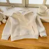 Moletom com Capuz Infantil Cor Sólida Solto Curto Estilo Primavera Outono Unissex Jaqueta Casual Infantil Doce Colorido Espesso Top