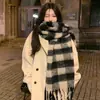O Mesmo Lenço Xadrez Coreano de Yu Shuxin para Mulheres no Outono e Inverno, Xale Quente de Alta Qualidade, Lenço de Mohair para Estudantes Homens