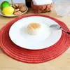 Jogo Americano Redondo de Gaze de Algodão Estilo Escandinavo para Casa, Tapete de Isolamento, Tapete Anti-Queimadura para Restaurante, Porta-Copo, Tapete de Prato, Tapete de Mesa para Comida Ocidental