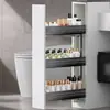 Gabinete com Cesta Deslizante de Meia Parede para Banheiro, Cesta Deslizante Montada Lateralmente Estilo Gaveta, Gabinete de Banheiro, Gabinete Lateral para Lavatório, Prateleira de Armazenamento