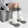 Meias Calças de Estilo Japonês Outono e Inverno, Menina Picante, Falsas Duas Peças com Cordão, Aquecedores de Pernas JK Longos até o Joelho Color Block, Meias Largas Versáteis Emagrecedoras