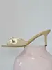 Sandálias abertas estilo francês, elegantes e delicadas, com laço de cetim e salto fino, para mulheres, perfeitas para o verão, com um toque de luxo sutil.