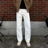 Jeans Blancos para Hombre y Mujer, Pantalones Negros Holgados y Versátiles de Pierna Ancha, Pantalones Largos Casuales Rectos Slim Retro de Alta Calle