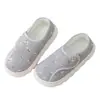 Sapatos Yuezi Primavera e Outono Solado Macio Salto Bolsa Pós-parto Interno Florido Algodão Chinelos Feminino Verão Fino Antiderrapante Solado Grosso Sapatos de Casa