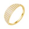 Anillo de titanio chapado en oro de 18 quilates con diseño de nicho, simple, geométrico, curvo, con diamantes, estilo personalizado, R244224