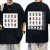 Camiseta com Estampa Gráfica Drake Estilo Europeu Masculina
