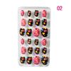 Parches de Uñas Acabadas para Manicura Nueva para Niñosren 24 Piezas Dibujo Animado Corazón Uñas Postizas Removibles Parches de Uñas Completos