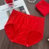Calcinha Vermelha Feminina de Cintura Alta para o Ano de Nascimento, Sem Costura, Respirável, que Abraça o Quadril, Forro Antibacteriano, Tanga Feminina