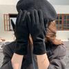 Nuevos Guantes Cálidos de Otoño e Invierno con Diseño de Nicho de Botón de Color Sólido, con Forro Polar, Moda para Exteriores, de Dedo Largo para Ciclismo, a Prueba de Frío