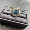 Anillo de lapislázuli pintado vintage de estilo antiguo medio, anillo de estilo cortesano, joyería elegante, anillo simple y elegante.