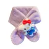 Bufanda de Peluche Nueva para Niños Linda de Dibujos Animados Imitación Piel de Conejo Bufanda Cálida Color Sólido Cruzada Engrosada Gato Kt Tendencia para Bebés