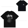 [2] Marca Americana Tendência Camiseta de Manga Curta Coleção Preto e Branco Camiseta Estampada de Manga Curta Casual Casal Homens e Mulheres Mesmo Estilo