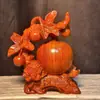 Adornos de Talla de Manzana de Palo de Rosa para Sala de Estar del Hogar, Oficina, Dormitorio, Artesanías Decorativas de Fruta de la Paz de Caoba para Regalo