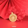 Collar con Colgante de Girasol con Diamantes de Punto Rojo y Verde Tienda de Oro Mismo Estilo Reemplazo Cobre Chapado K Oro Colgante Perla Cadena para Suéter Venta al por Mayor