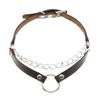 Oye E-Commerce Transfronterizo Suministro Europeo y Americano Original Nuevo Punk Cadena a Juego Anillo con Forma de O de Doble Línea Collar de Piel Sintética