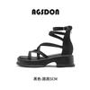 Sandalias Augu Shiden para Mujer 2026 Nuevo Estilo de Verano Sandalias de Caña Alta con Cordones Sandalias Romanas Huecas de Tacón Alto con Suela Gruesa