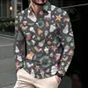 Camisa POLO Casual de Manga Larga con Cuello de Solapa para Hombre, Transfronteriza Europea y Americana, Top de Personalidad para Fiesta Festiva de Navidad