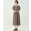 Vestido de Lino Puro Estilo Francés para Mujer, Dos Formas de Usar, Holgado de Verano Línea A Largo, Textura de Alta Calidad, Vestido de Lino para Mujer