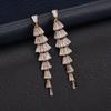 Pendientes Largos con Borlas AAA Zirconio en Escalera Incrustado Estilo Coreano Lujo Cena Moda Pendientes Personalizados Moda Pendientes