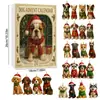Calendario de Adviento Navideño 2026 Transfronterizo Caja Sorpresa para Amantes de Perros, Adornos para Árbol de Navidad, Decoraciones Colgantes Acrílicas