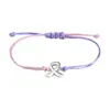 Joias Transfronteiriças Novo Cuidado para a Saúde da Mulher Pulseira Fita Rosa Dia de Conscientização sobre o Câncer de Mama Pulseira Ajustável Presente de Feriado
