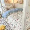 Juego de Ropa de Cama para Dormitorio de Tres Piezas Sábana Funda de Edredón 100% Algodón Algodón Puro Juego de Cuatro Piezas Persona Sola Estudiante Universitario Dormitorio Estilo Sábana Ajustable 3