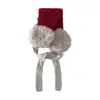 Atmósfera Navideña~Ins Coreano Otoño e Invierno Cálido Rojo Festivo Año Nuevo Orejeras Niños Cordones Protección Auditiva Bufanda para el Cuello Tendencia