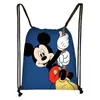 Mochila Nueva de Dibujo con Cordón Estampado Colorido de Mickey Poliéster Gran Capacidad Moderna con Cordón para Niños Venta al por Mayor Caliente