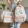 Mochila escolar dulce y elegante para estudiantes de secundaria y preparatoria, gran capacidad, diseño casual, estilo coreano, versátil y estéticamente agradable